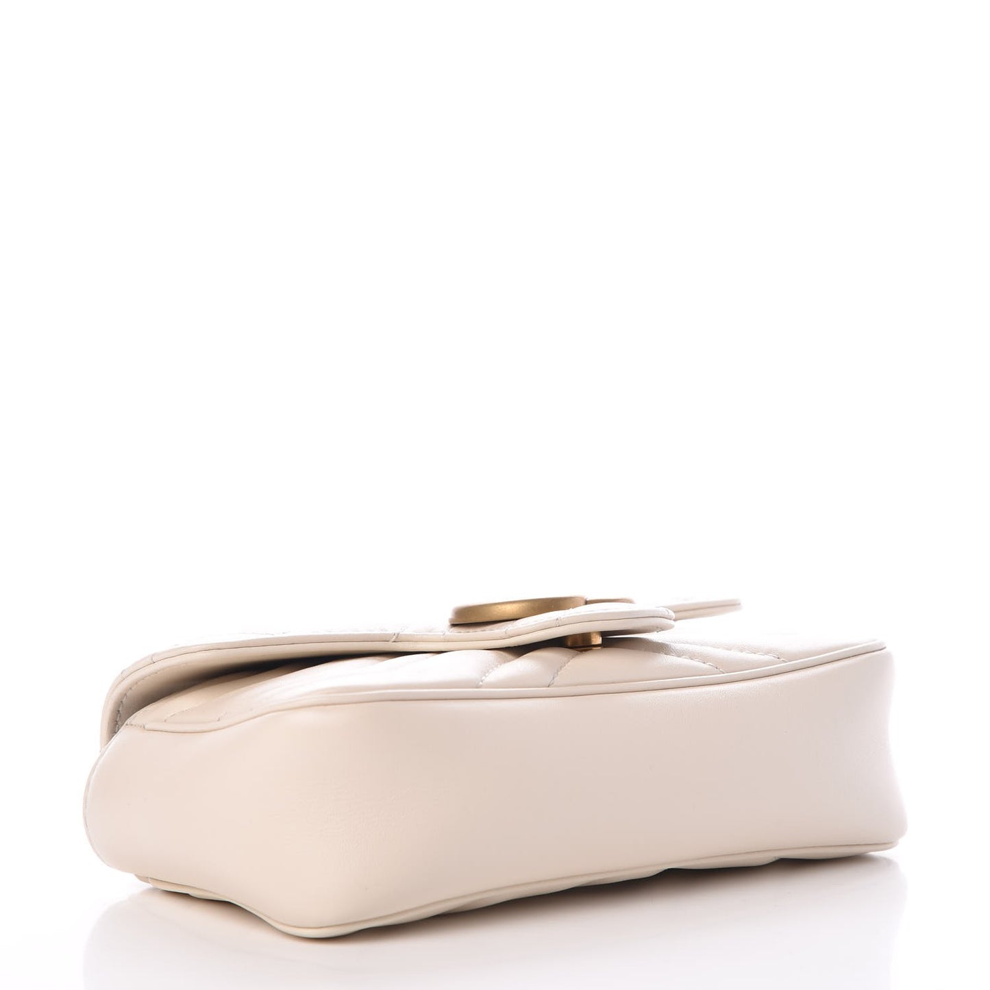 Calfskin Matelasse Super Mini GG Marmont Shoulder Bag White