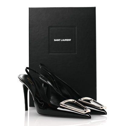 Saint Laurent Vernice Grupy Avenue 95 Slingback Pumps 38 Black 13 of 13