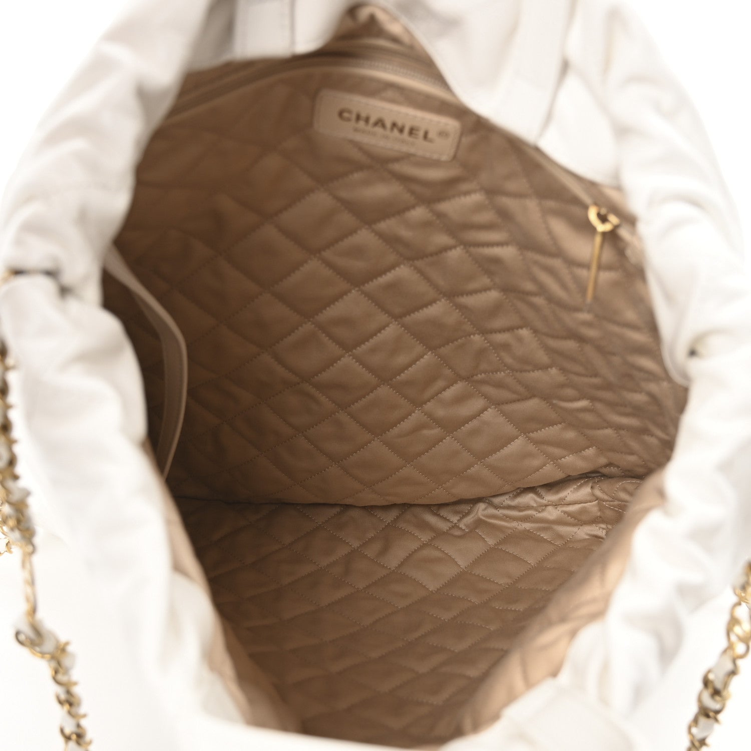 Chanel Shiny Calfskin Quilted Chanel 22 Backpack White 5 of 10