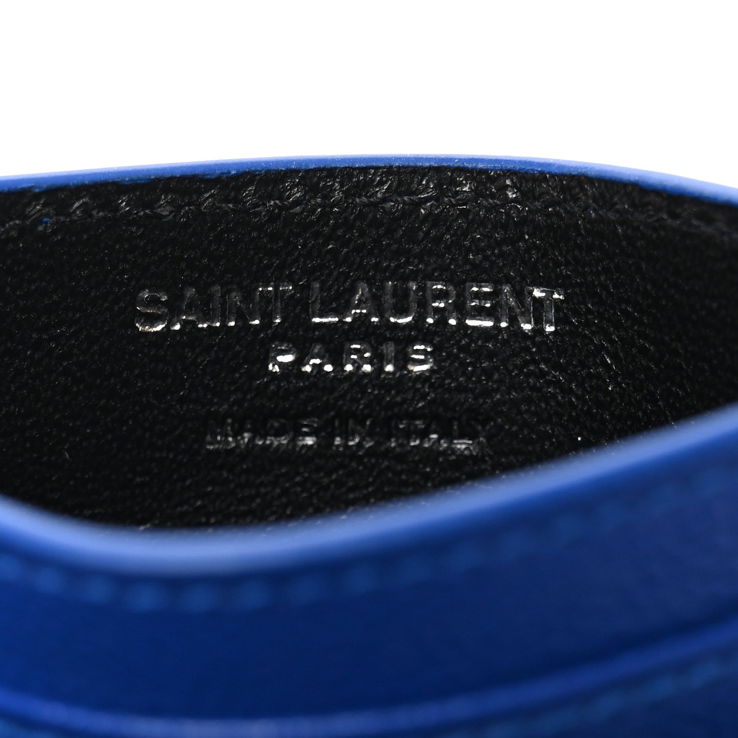 Grain De Poudre Matelasse Chevron Monogram Credit Card Case Blue Gitano