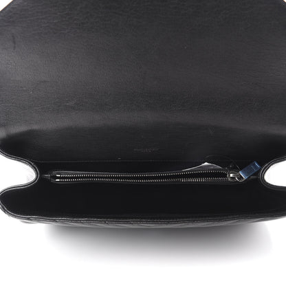 Saint Laurent Sheepskin Matelasse Chevron Monogram Large College Satchel Black 5 of 14