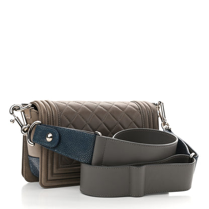 Chanel Lambskin Stingray Quilted Small Boy Flap Khaki 3 of 11