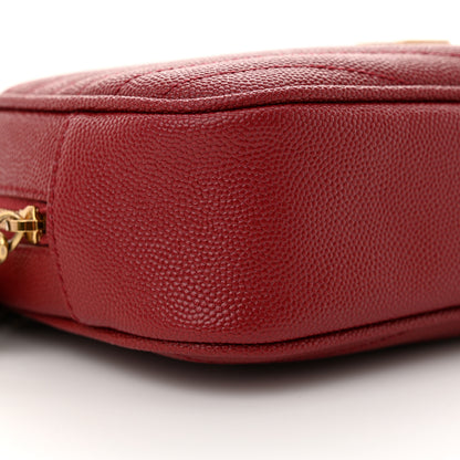Saint Laurent Grain De Poudre Matelasse Monogram Mini Lou Camera Bag Opyum Red 9 of 10