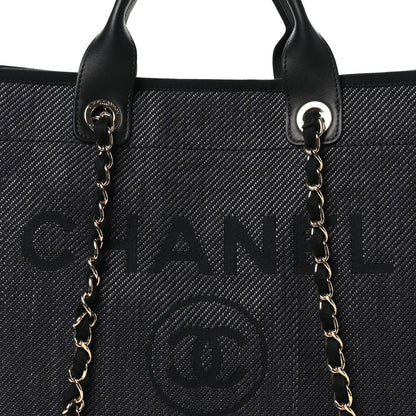 Chanel Woven Straw Raffia Large Deauville Tote  Black 8 of 10