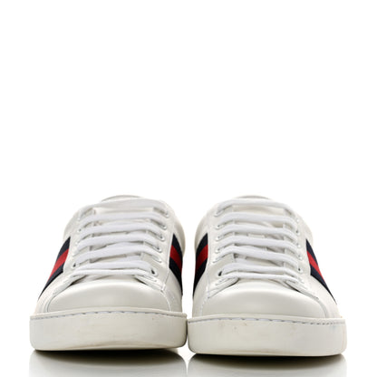 Gucci Miro Soft Calfskin Ayers Web Mens Ace Sneakers 7 White Blue 2 of 10