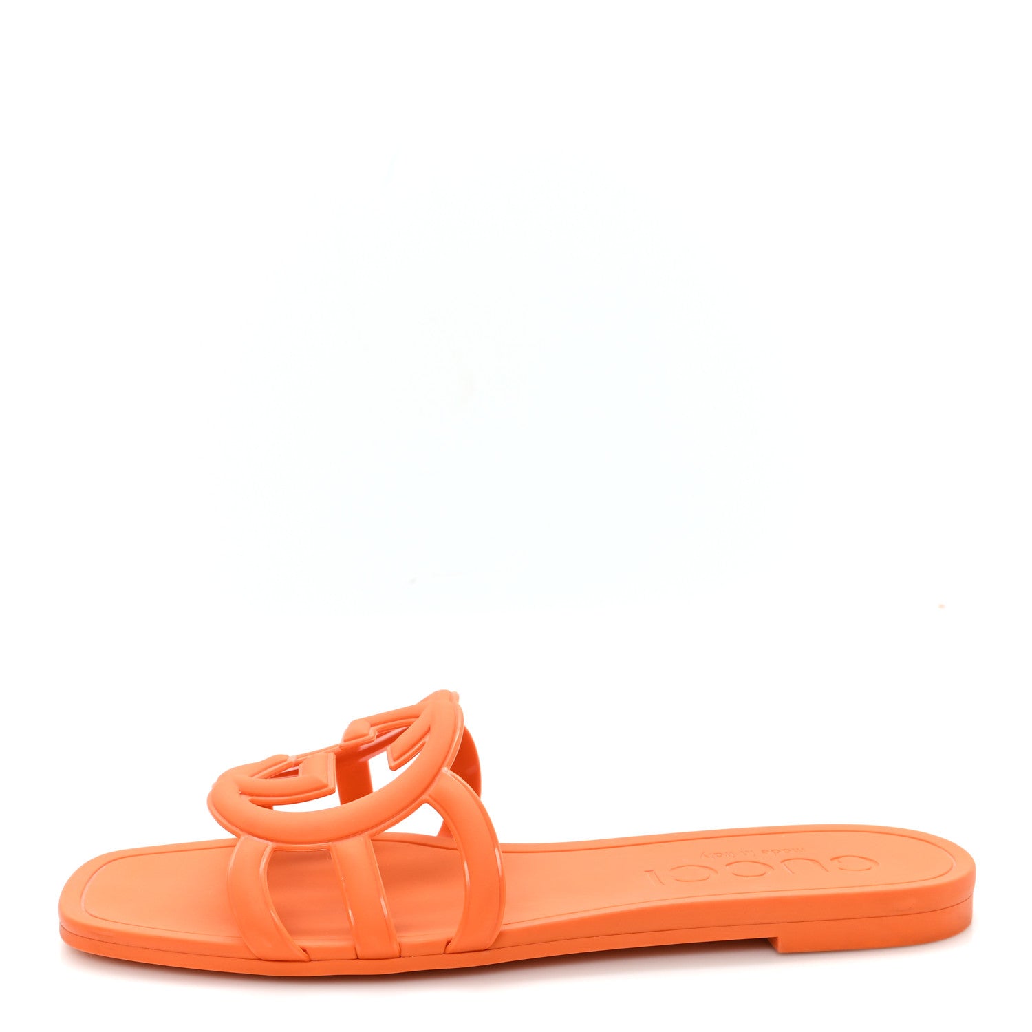Gucci Rubber Interlocking G Womens Slide Sandals 36 Persimmon Orange 1 of 9