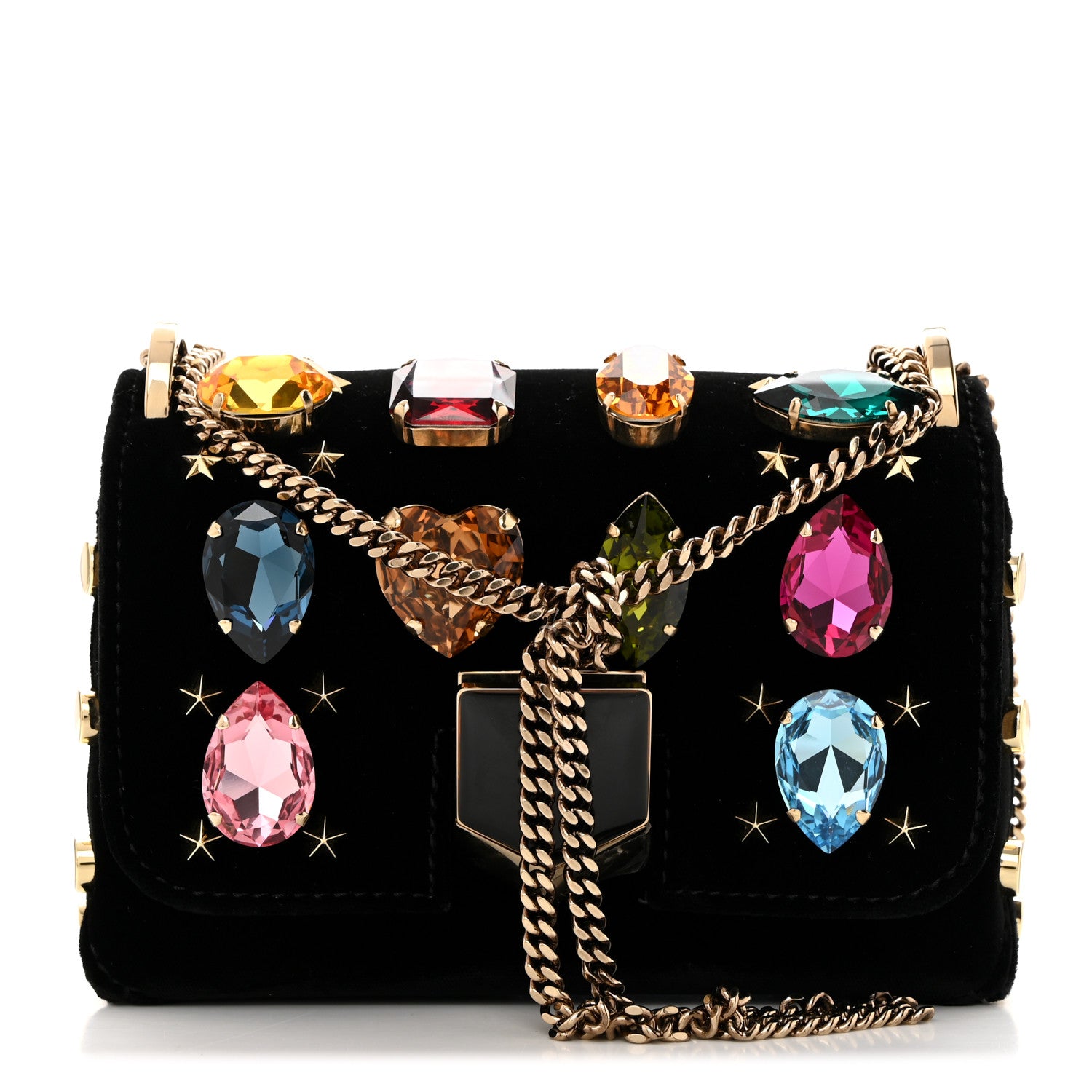Jimmy Choo Velvet Lockett Petite Shoulder Bag Black 1 of 10