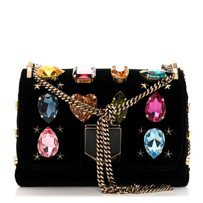 Jimmy Choo Velvet Lockett Petite Shoulder Bag Black 1 of 10