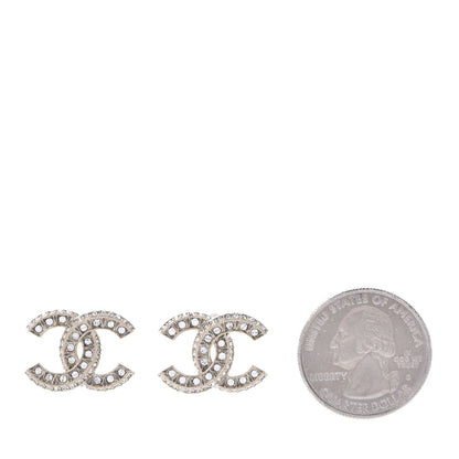 Chanel Crystal Timeless CC Earrings Light Gold 2 of 5