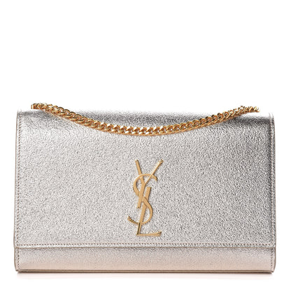 Saint Laurent Metallic Calfskin Medium Classic Monogram Kate Satchel Gold 1 of 9
