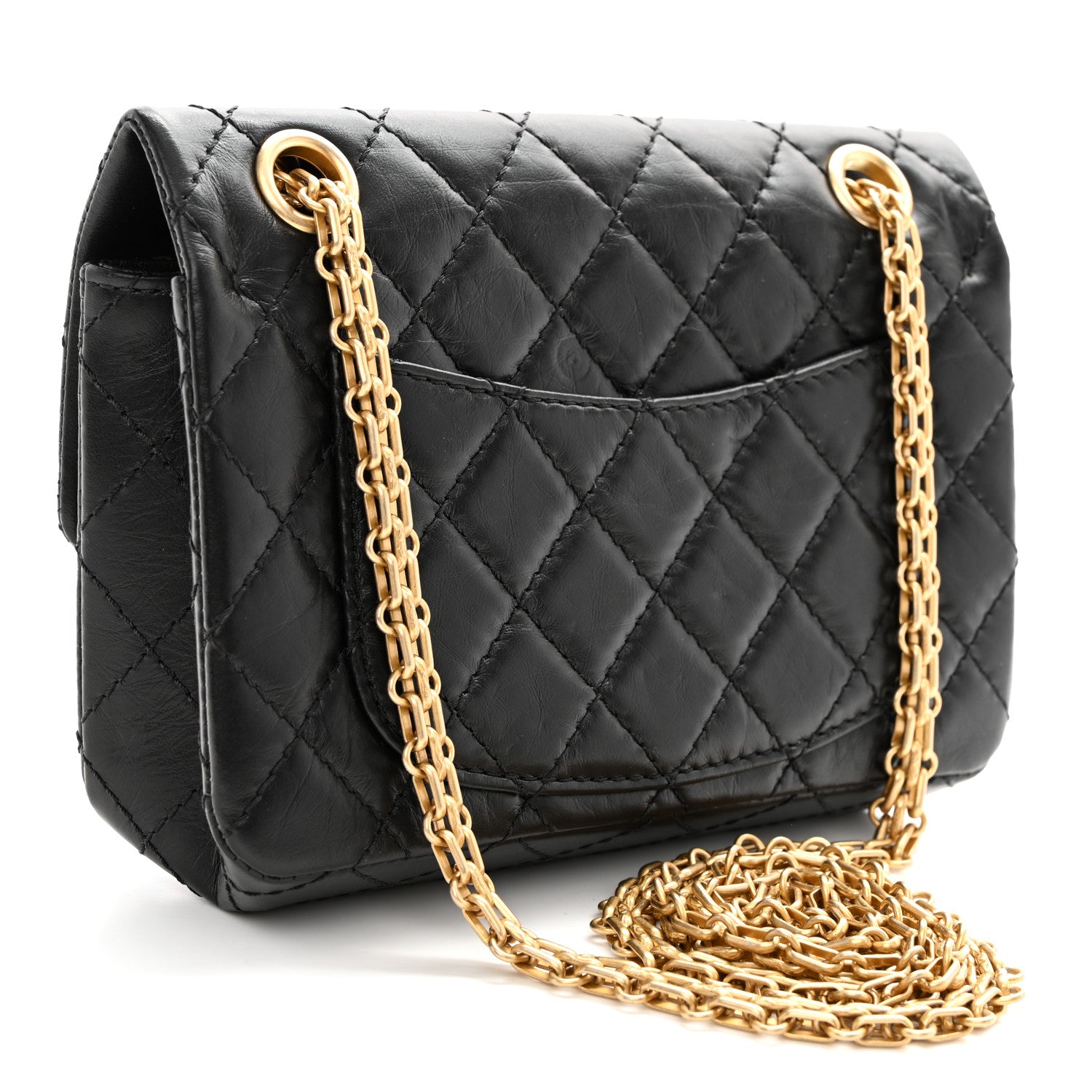 Chanel Aged Calfskin Quilted 2.55 Reissue Mini Flap Black 3 of 12