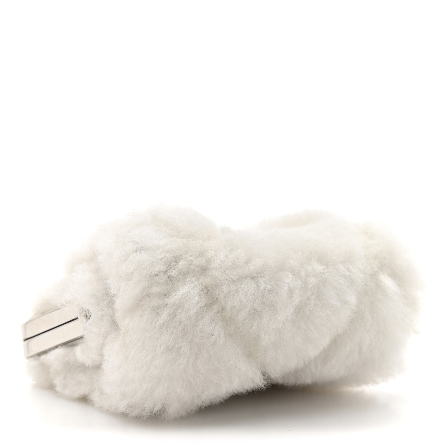Chanel Shearling Sheepskin Lambskin Quilted Clutch With Chain White 4 of 11