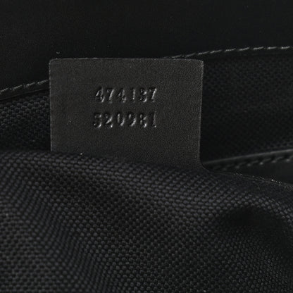 Gucci GG Supreme Monogram Appia Calfskin Web Flat Messenger Bag Black Grey 7 of 11