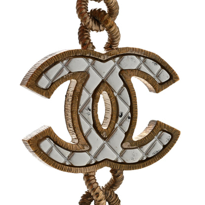 Chanel Metal Quilted CC Long Chain Necklace Gold Pearly White 7 of 7