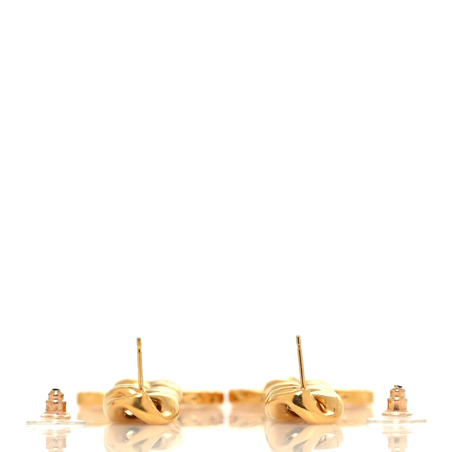 Metal CC Pick Drop Earrings Gold