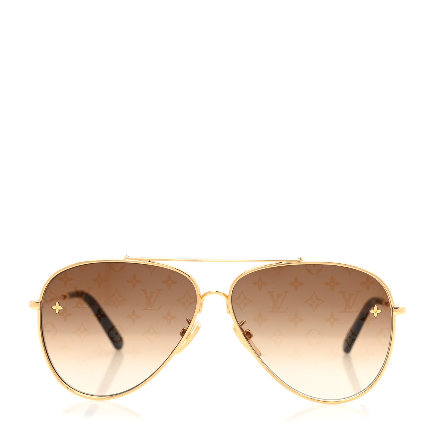 Metal The LV Pilot Sunglasses Z1619U Gradient Brown Monogram