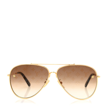 Louis Vuitton Metal The LV Pilot Sunglasses Z1619U Gradient Brown Monogram 2 of 8