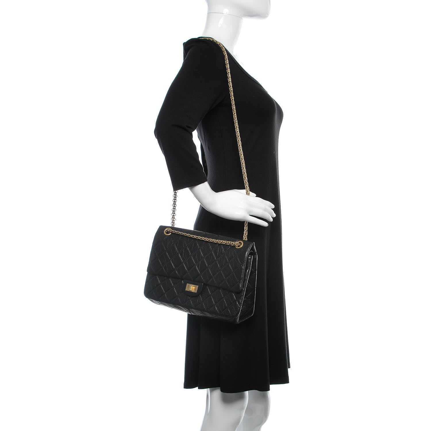 Chanel Aged Calfskin Quilted 2.55 Reissue 226 Flap Black 2 of 9