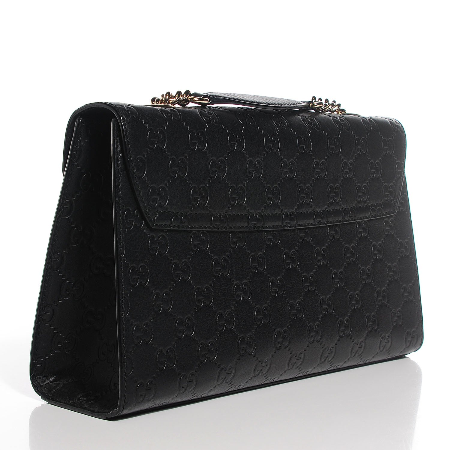 Gucci Guccissima Medium Emily Chain Shoulder Bag Black 3 of 7