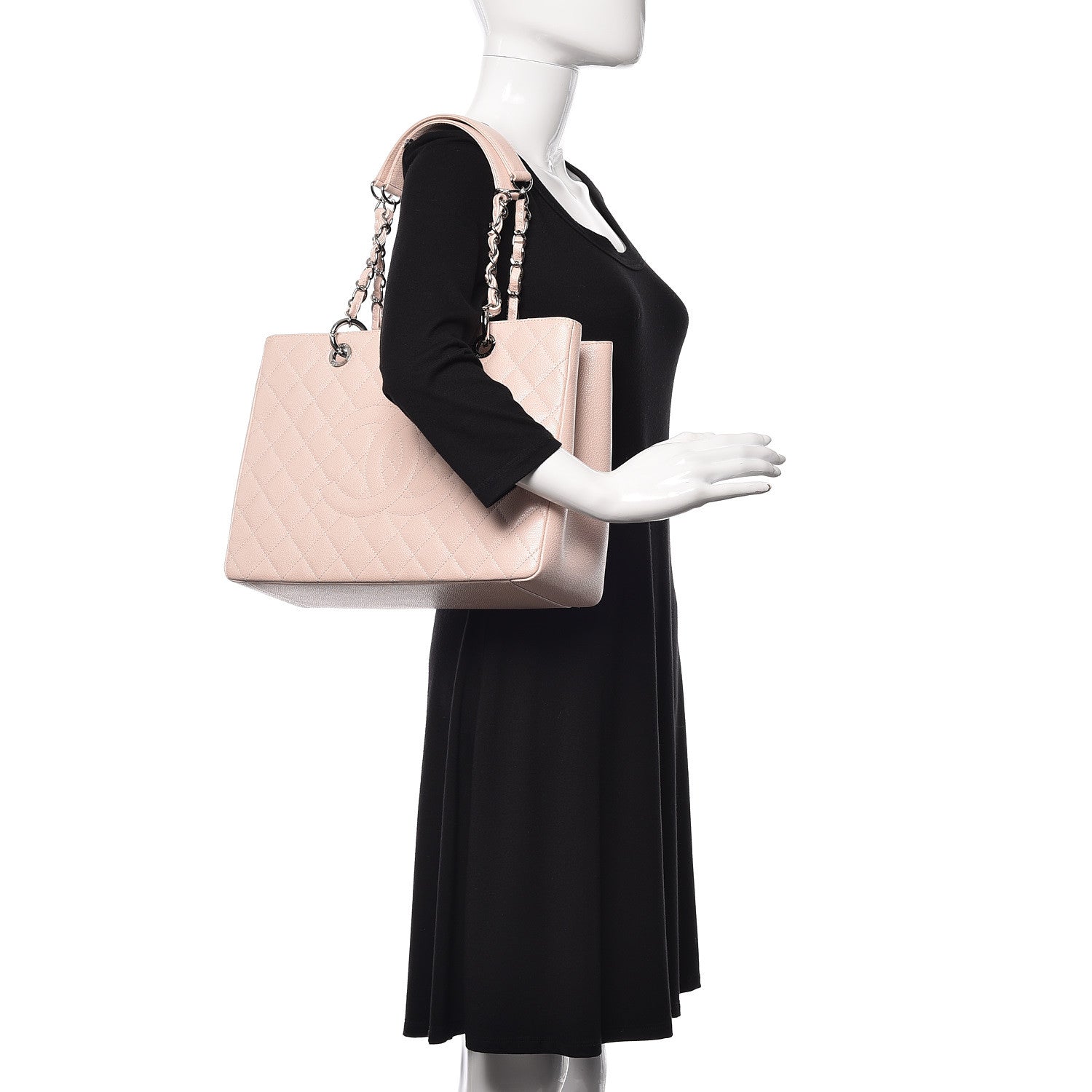 Chanel Caviar Quilted Grand Shopping Tote GST Light Pink 2 of 9