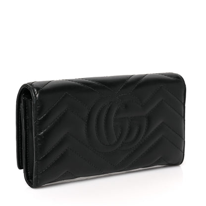 Gucci Calfskin Matelasse GG Marmont Continental Wallet Black 3 of 7