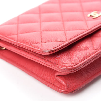 Chanel Caviar Quilted Wallet On Chain WOC Dark Pink 8 of 13