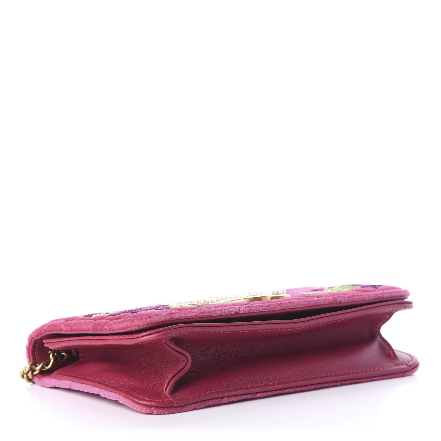 Gucci Velvet Matelasse Love Embroidered GG Marmont Mini Bag Light Raspberry Rose 4 of 13