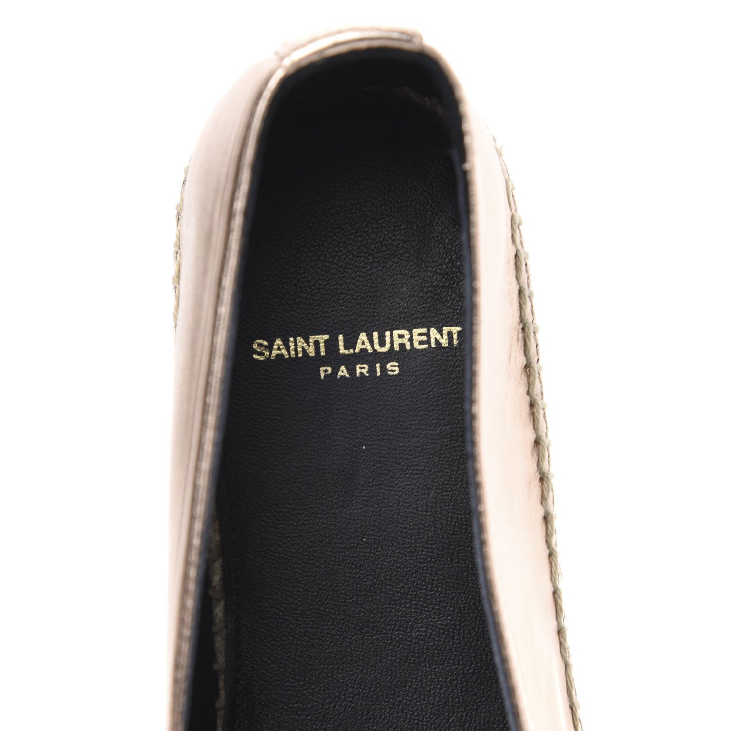 Saint Laurent Metallic Lambskin Monogram Espadrilles 36.5 Blush 6 of 9