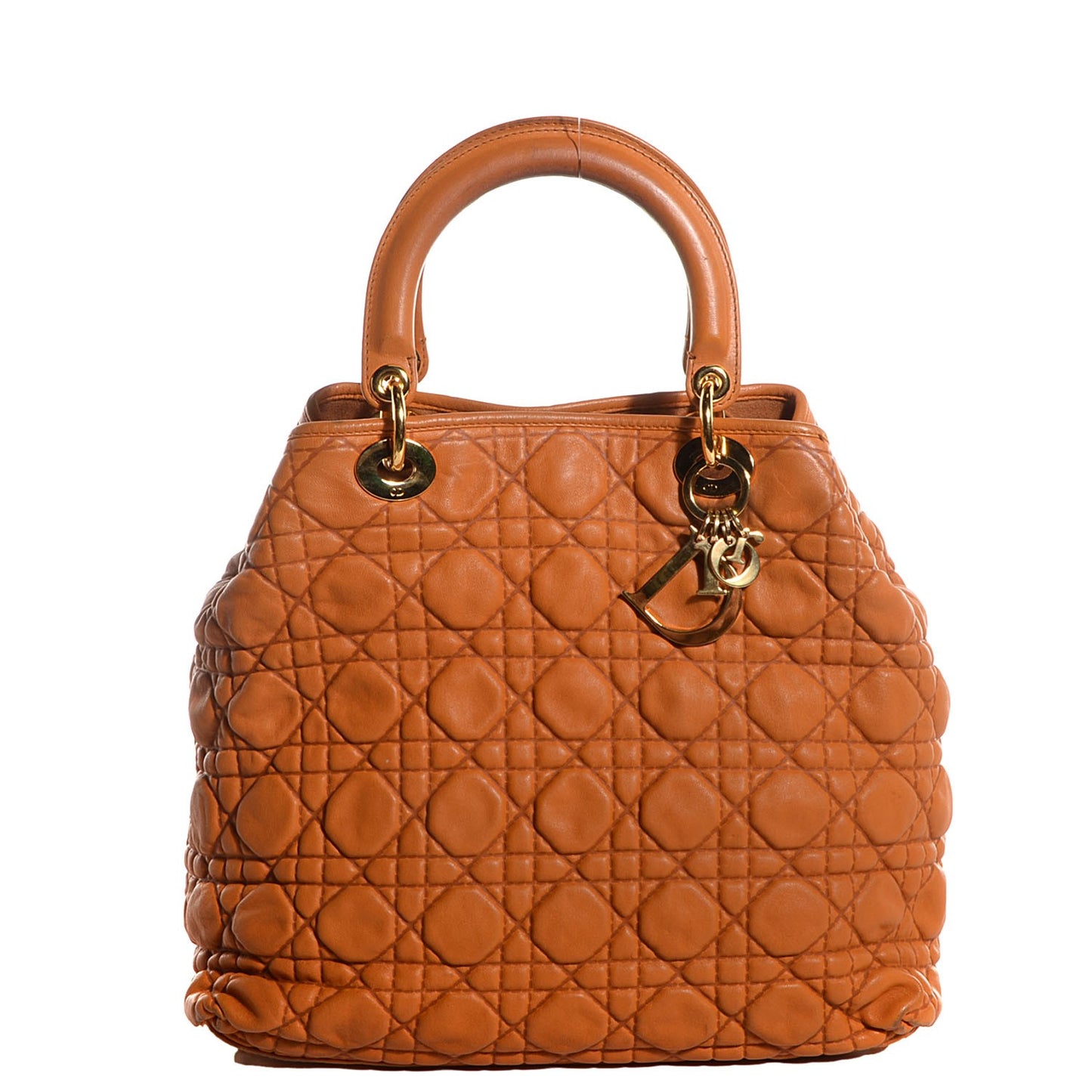 Lambskin Cannage Soft Large Lady Dior Tote Tan