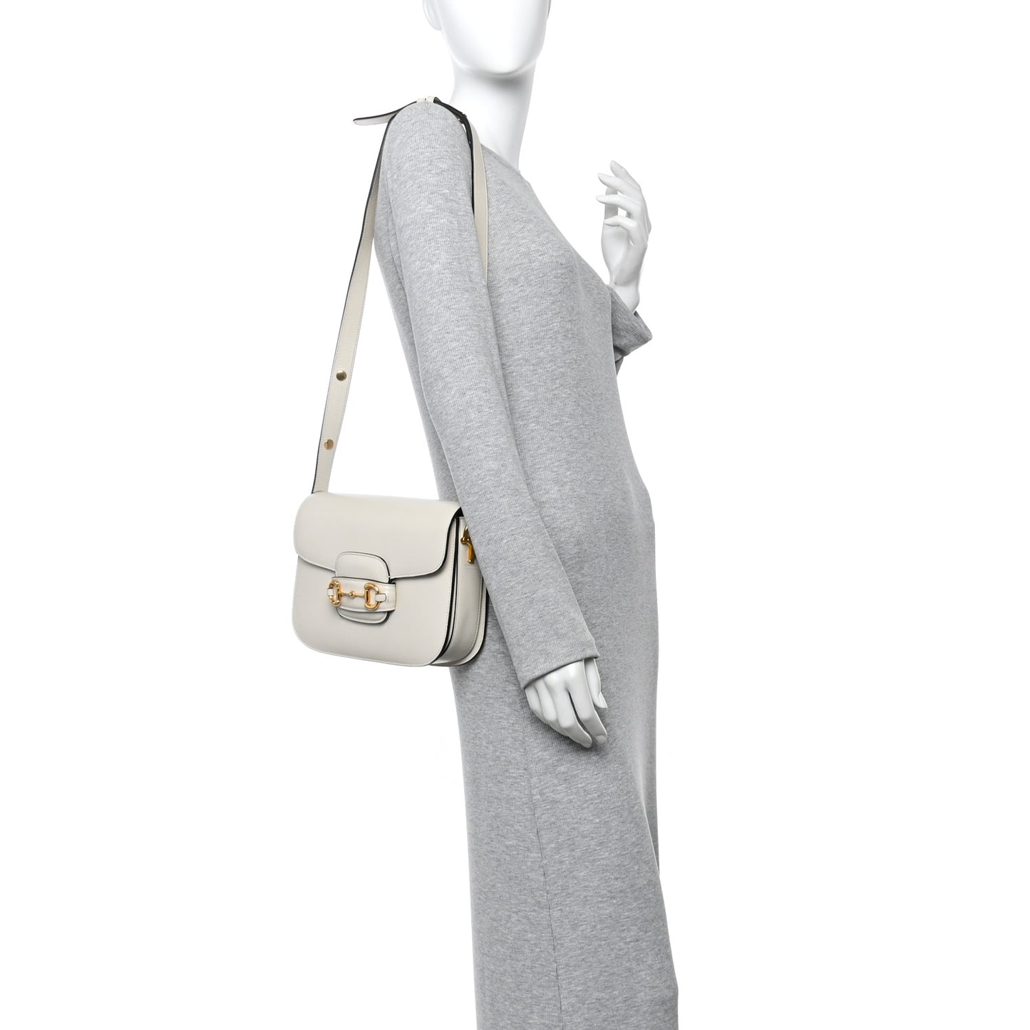 Azalea Calfskin Horsebit 1955 Shoulder Bag Mystic White