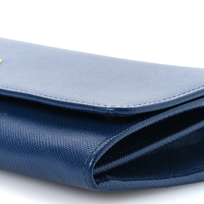 Prada Saffiano Metal Oro Chain Wallet Bleuette 14 of 18