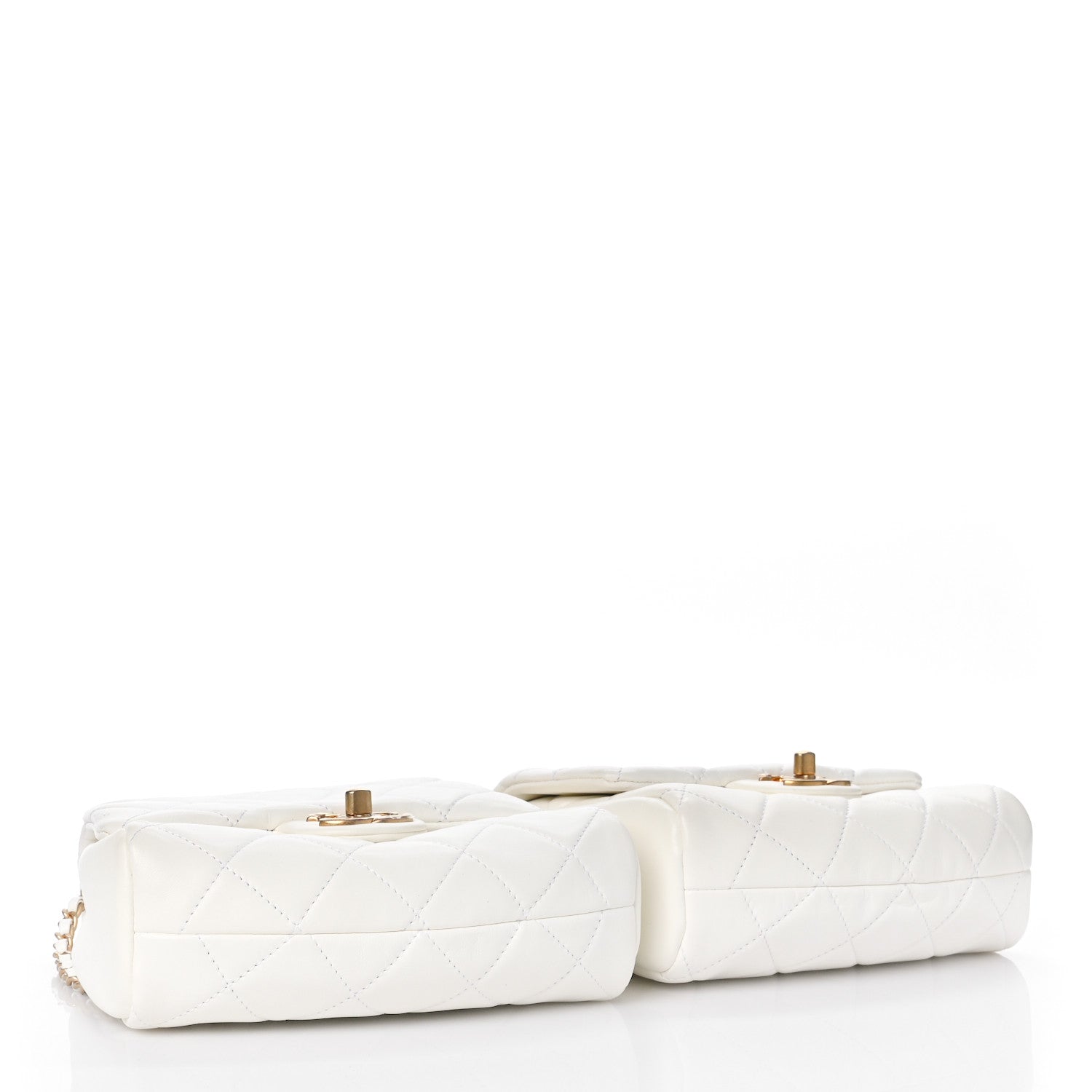 Chanel Lambskin Quilted Side-Packs White 5 of 12