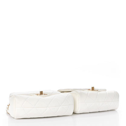 Chanel Lambskin Quilted Side-Packs White 5 of 12