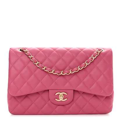 Chanel Lambskin Quilted Jumbo Double Flap Pink 1 of 10
