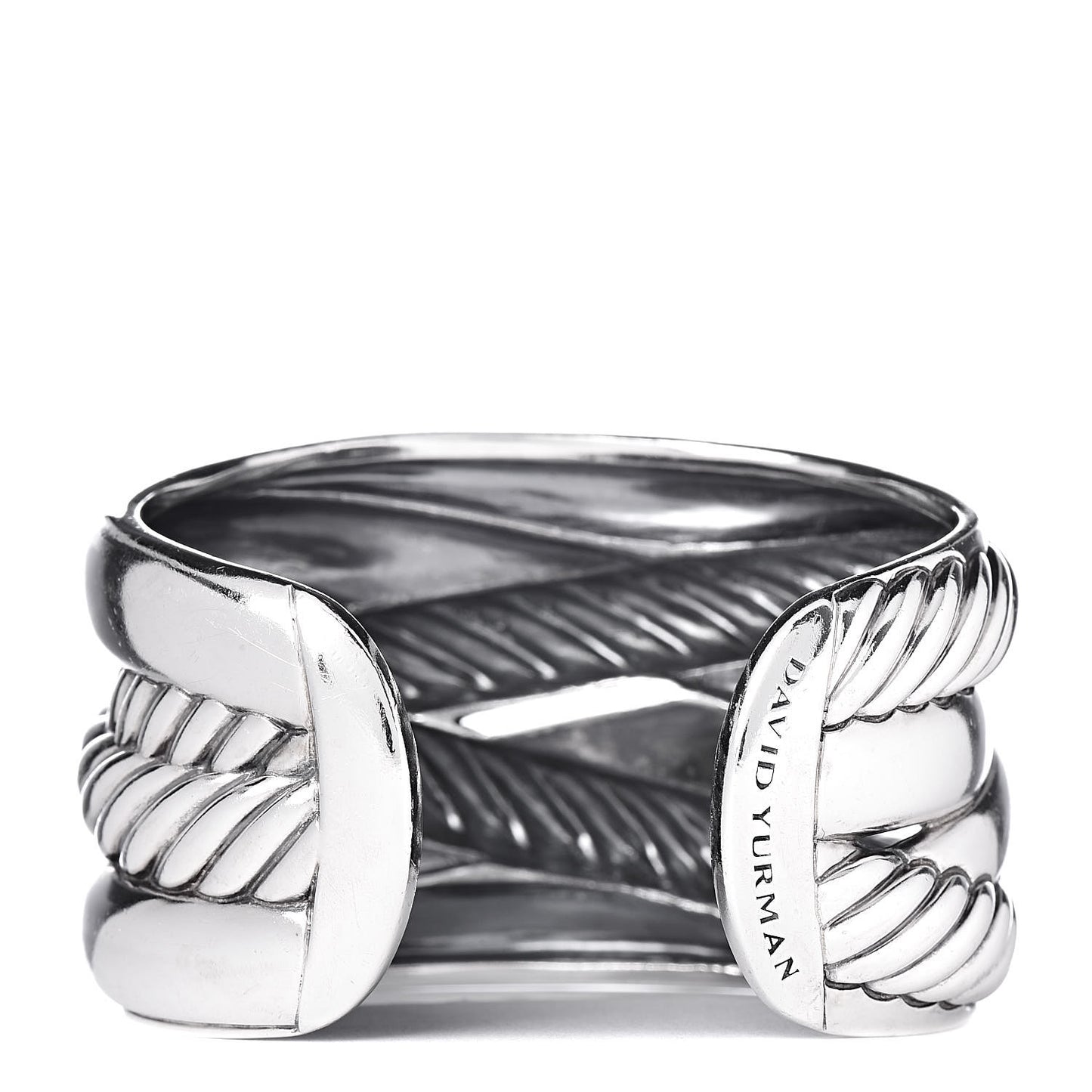 Sterling Silver Crossover Cuff Bracelet