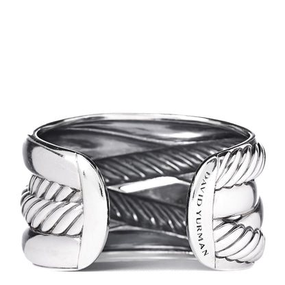 David Yurman Sterling Silver Crossover Cuff Bracelet 3 of 5