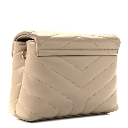 Saint Laurent Calfskin Y Quilted Monogram Toy Loulou Crossbody Bag Dark Beige 3 of 11