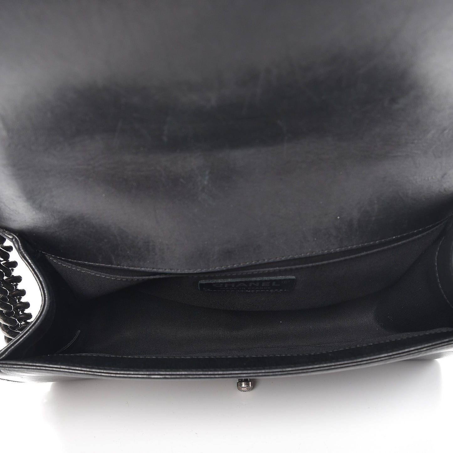 Calfskin Pleated Medium Boy Flap Black