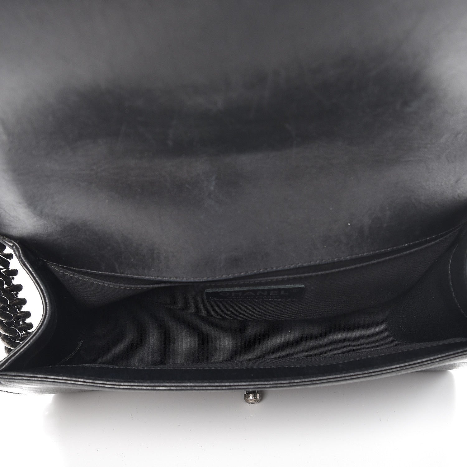 Chanel Calfskin Pleated Medium Boy Flap Black 5 of 11