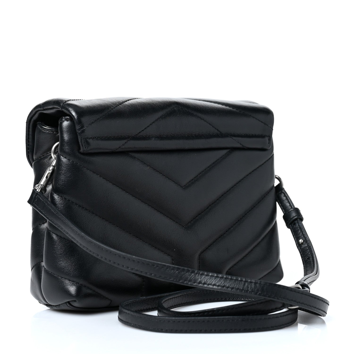 Saint Laurent Calfskin Y Quilted Monogram Toy Loulou Crossbody Bag Black 2 of 7