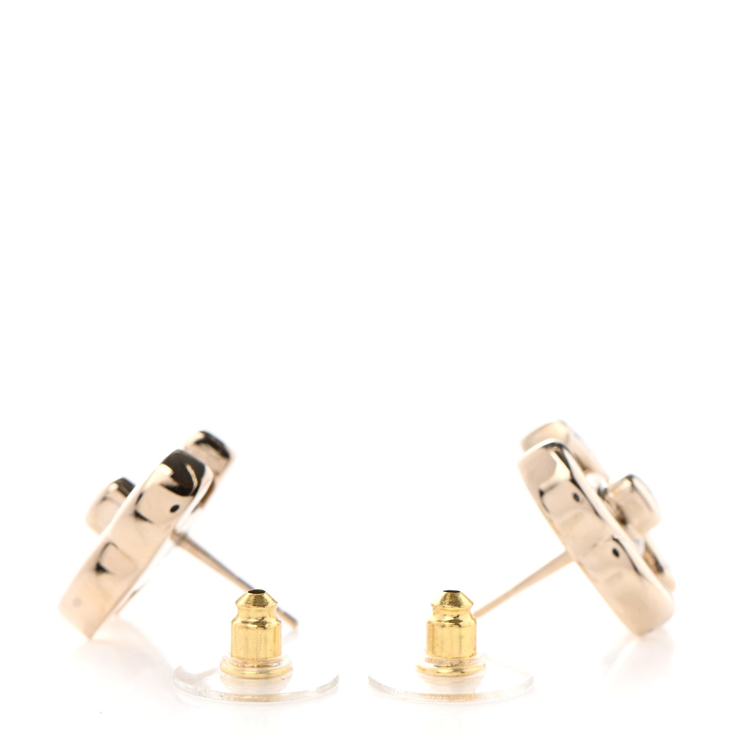 Metal CC Turnlock Earrings Gold