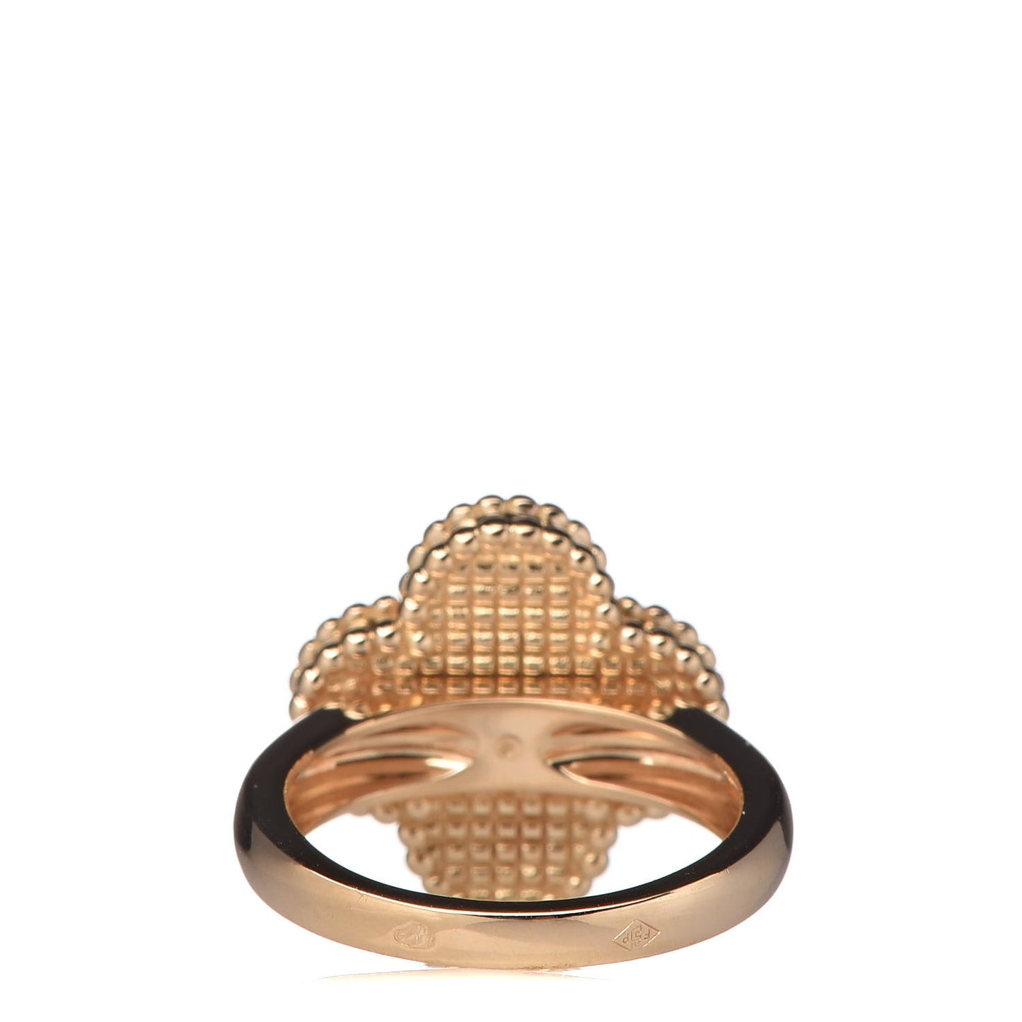18K Yellow Gold Black Onyx Diamond Vintage Alhambra Ring 46 3.75