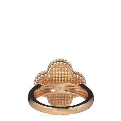 Van Cleef & Arpels 18K Yellow Gold Black Onyx Diamond Vintage Alhambra Ring 46 3.75 4 of 6