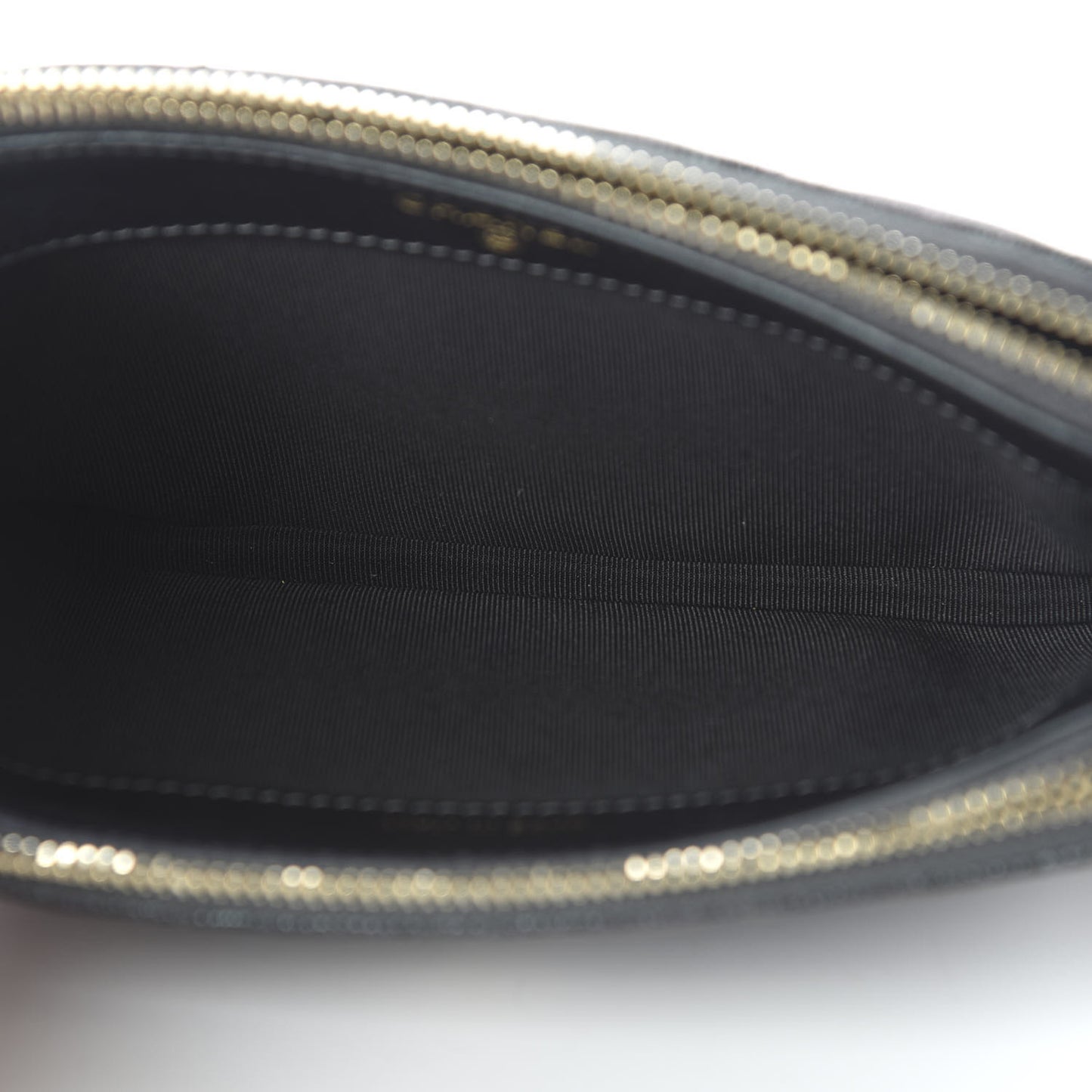 Iridescent Caviar Quilted Small Clutch With Chain Black