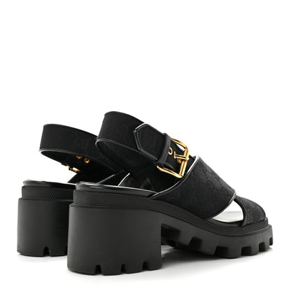 Gucci Monogram Granada Kid Trip 40/72mm Lug Sole Sandals 38.5 Black 5 of 11