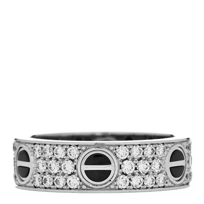 Cartier 18K White Gold Diamond Ceramic LOVE Paved Ring 59 8.75 3 of 4