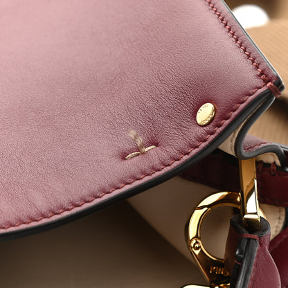 Fendi Vitello Seta Medium Peekaboo X-Lite Burgundy Beige 13 of 14