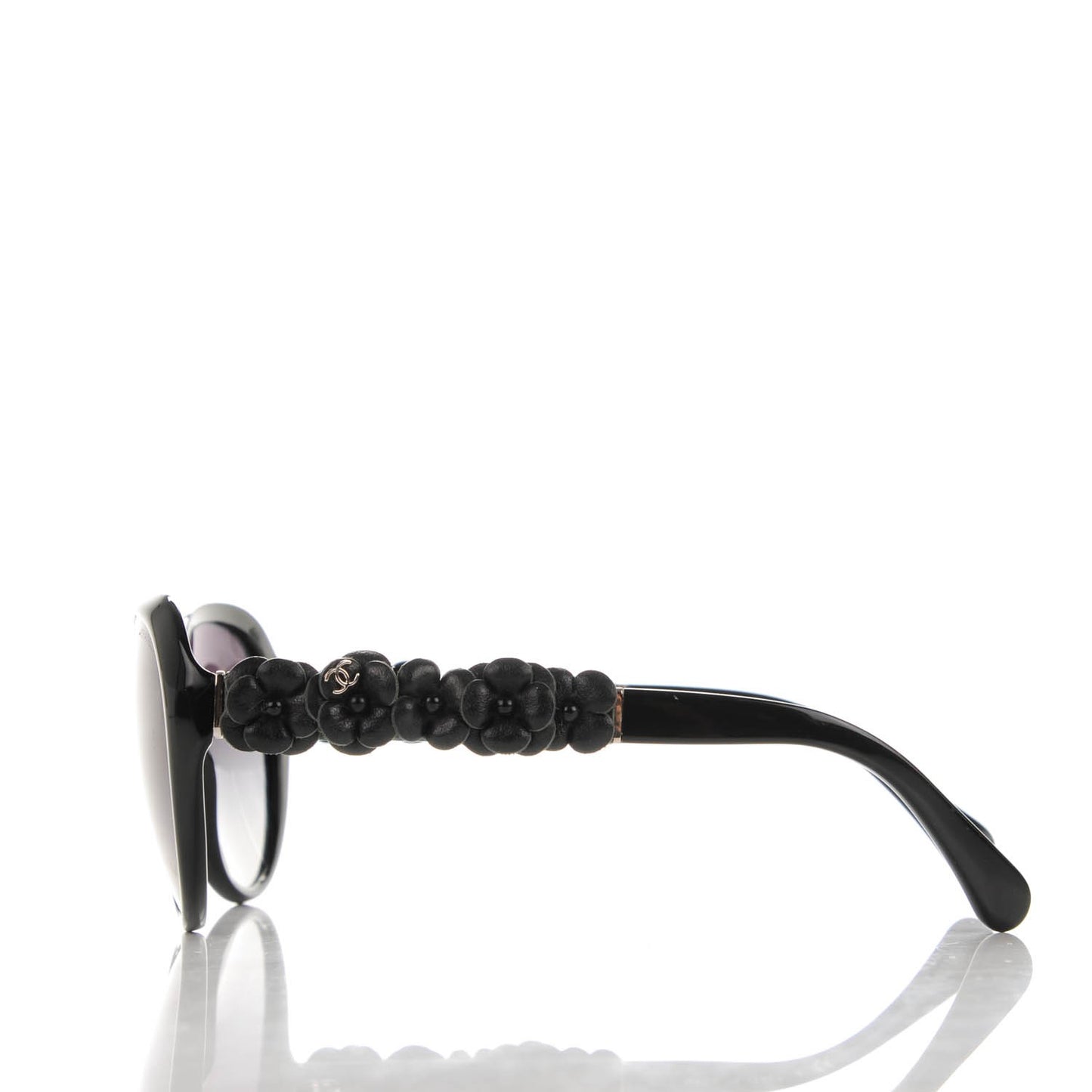 Lambskin Camellia CC Sunglasses 5316 Q Black
