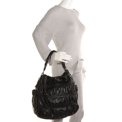 Prada Nappa Gaufre Hobo Black 2 of 10