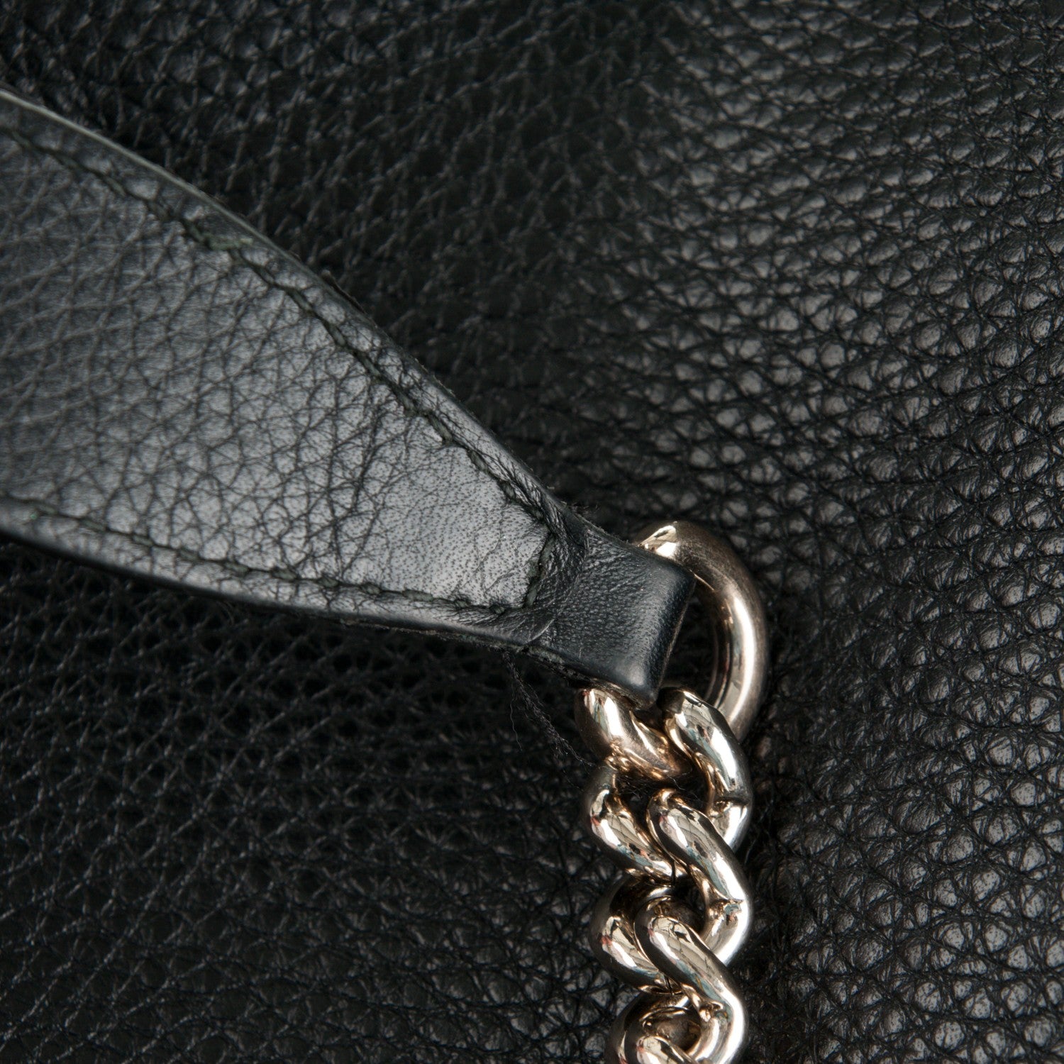 Gucci Pebbled Calfskin Medium Soho Chain Shoulder Bag Black 12 of 13